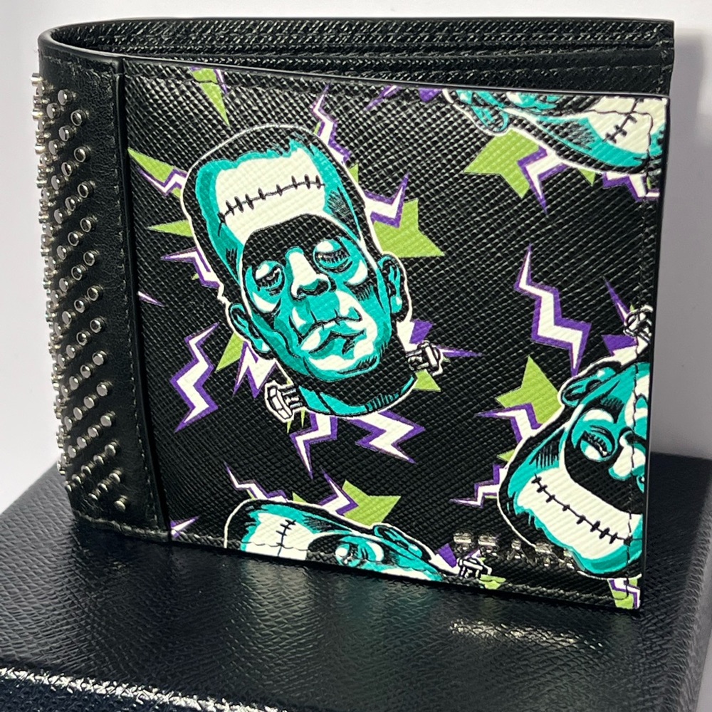 Prada Frankenstein Saffiano Studded Wallet